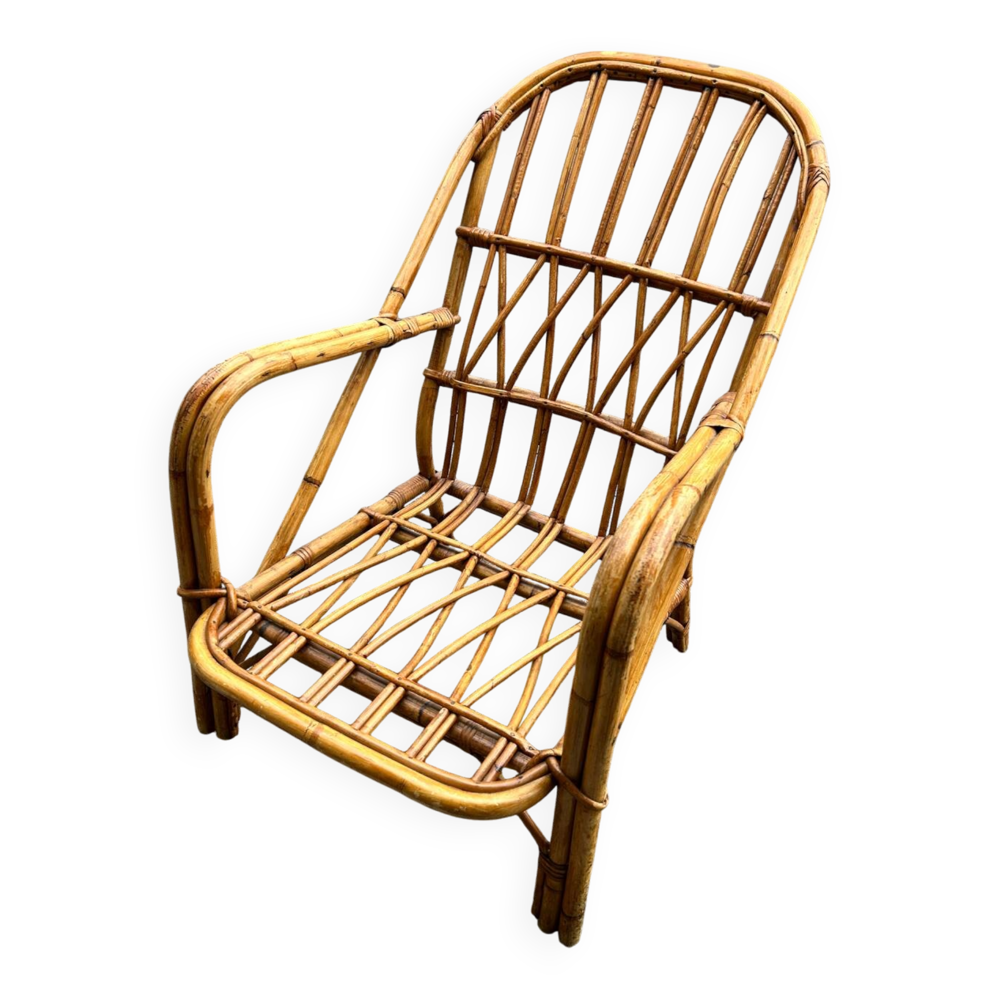 Vintage wicker armchair