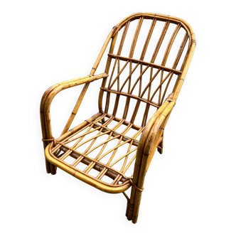 Fauteuil en osier vintage