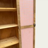 Parisian bonnetière wardrobe in raw wood, 1950.