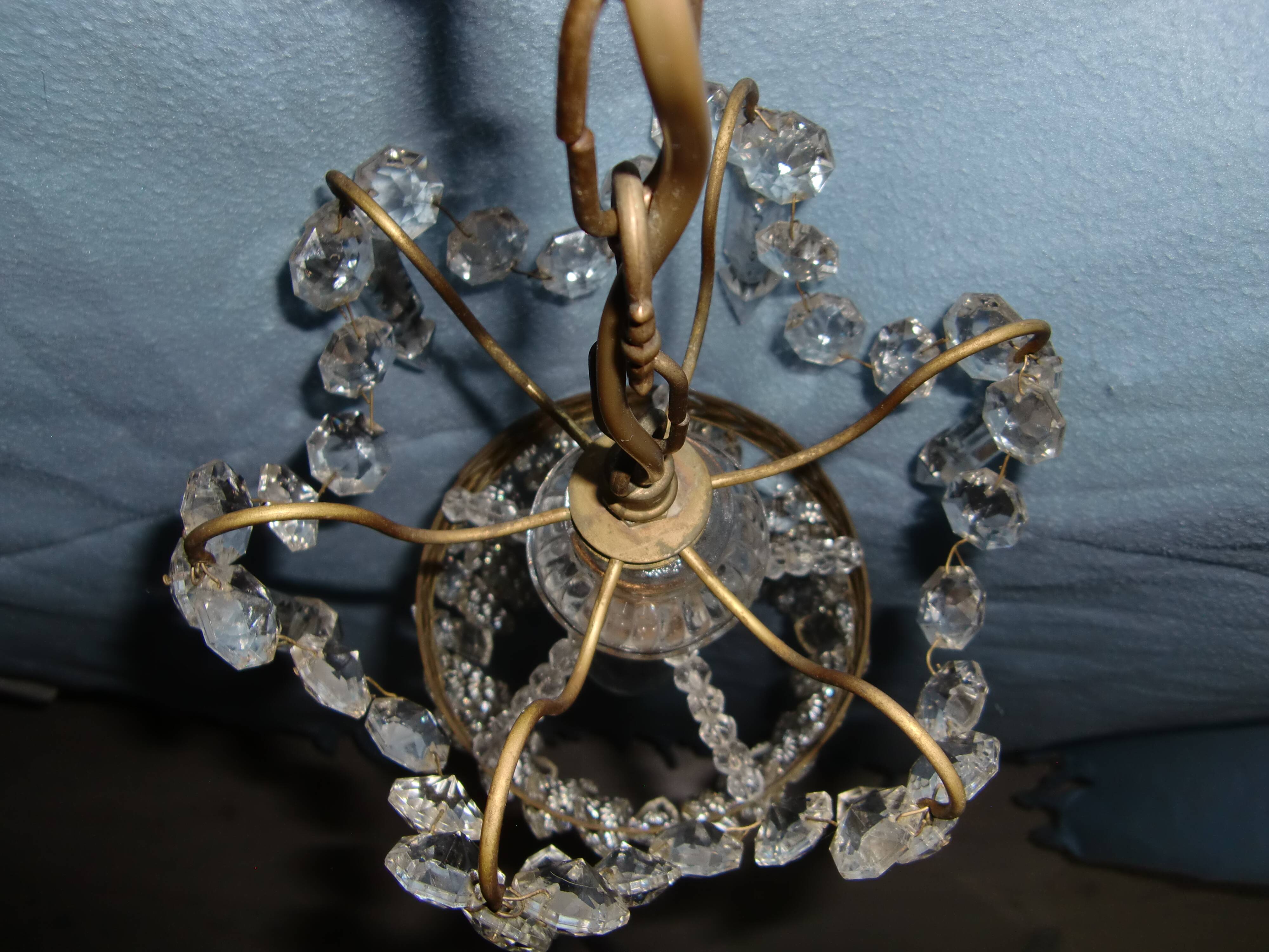 Petit lustre  "Rivière de diamants" en cristal blanc
