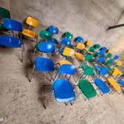 55 chaises d'école industrielles empilables, 1950