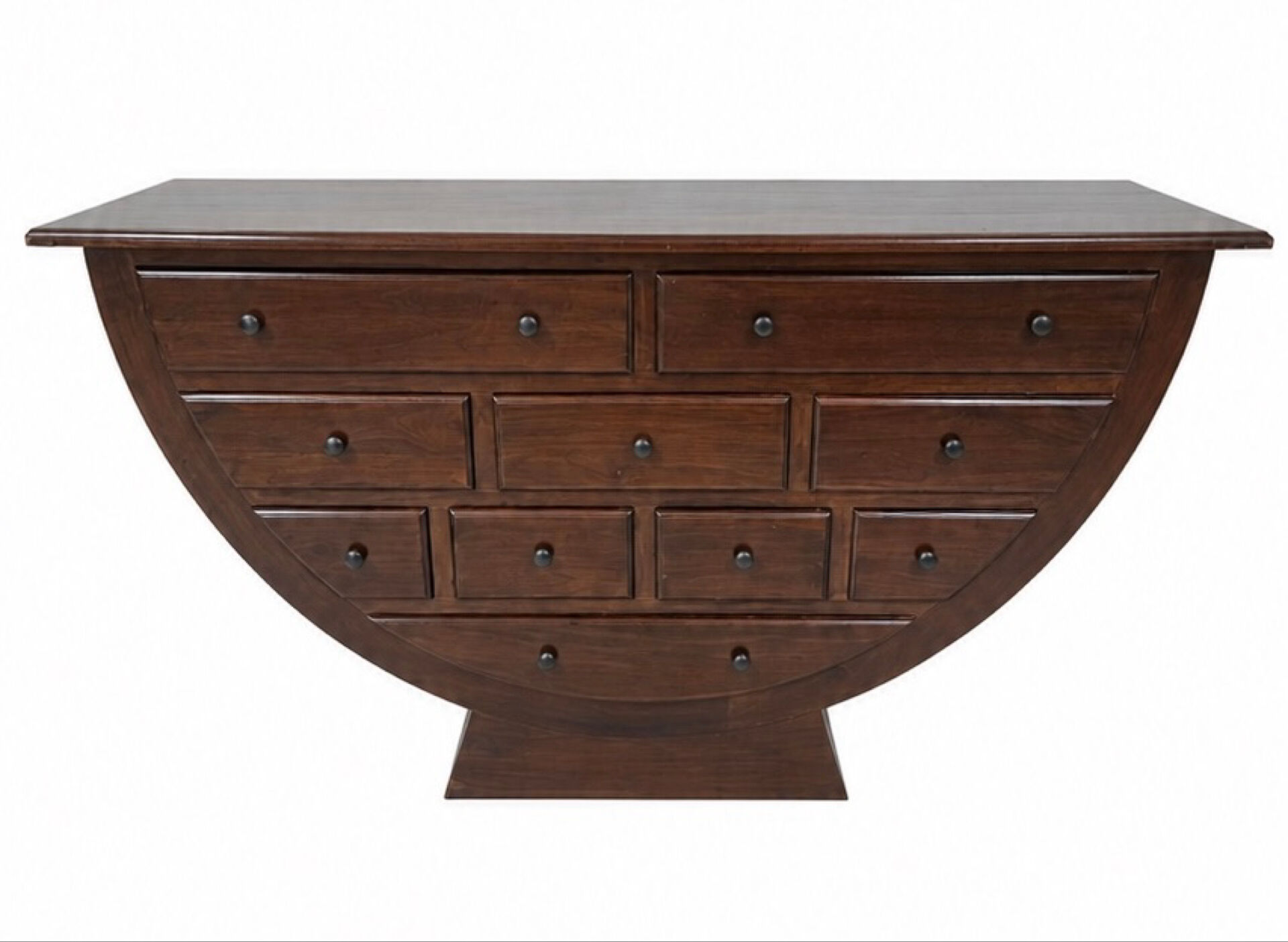 Curved mahogany sideboard with 10 drawers – Chic colonial spirit