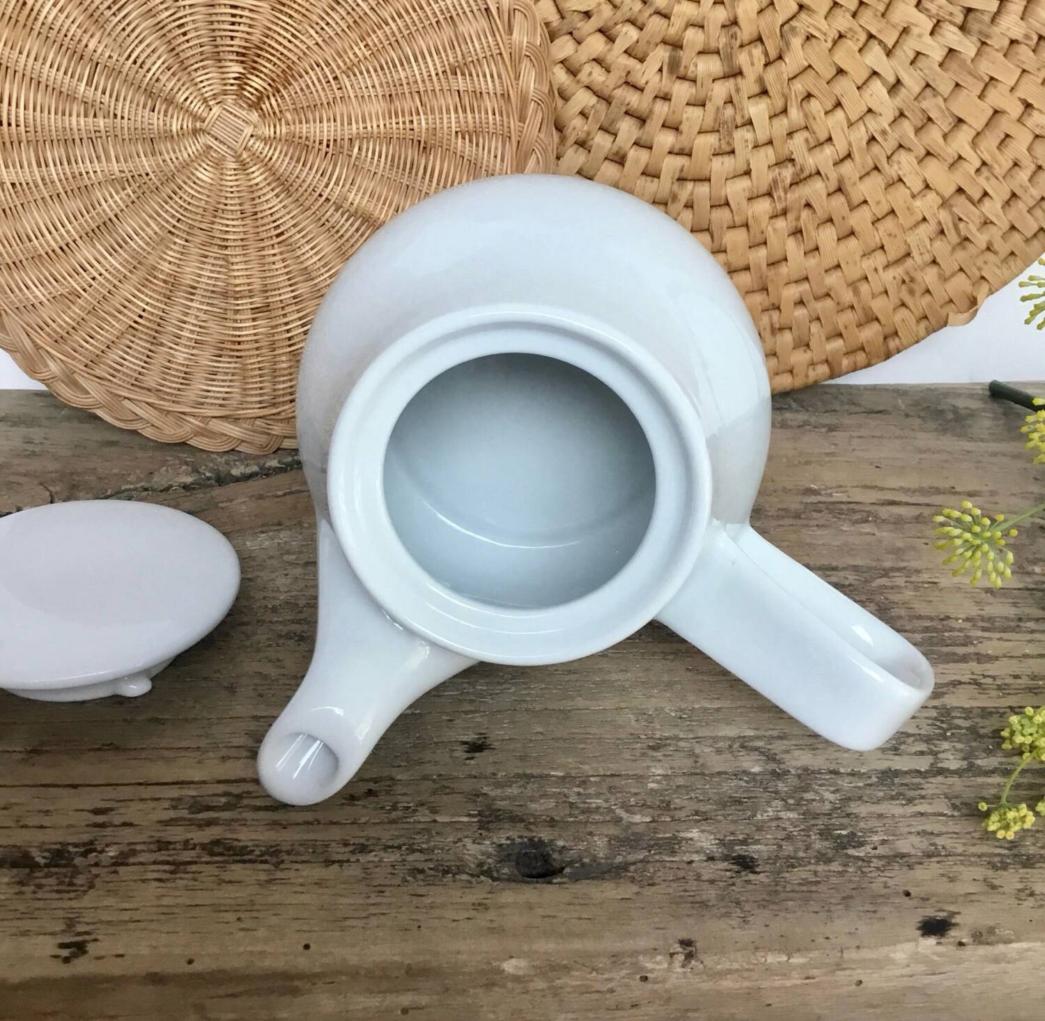 Vintage white teapot