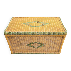 Coffre vintage en osier