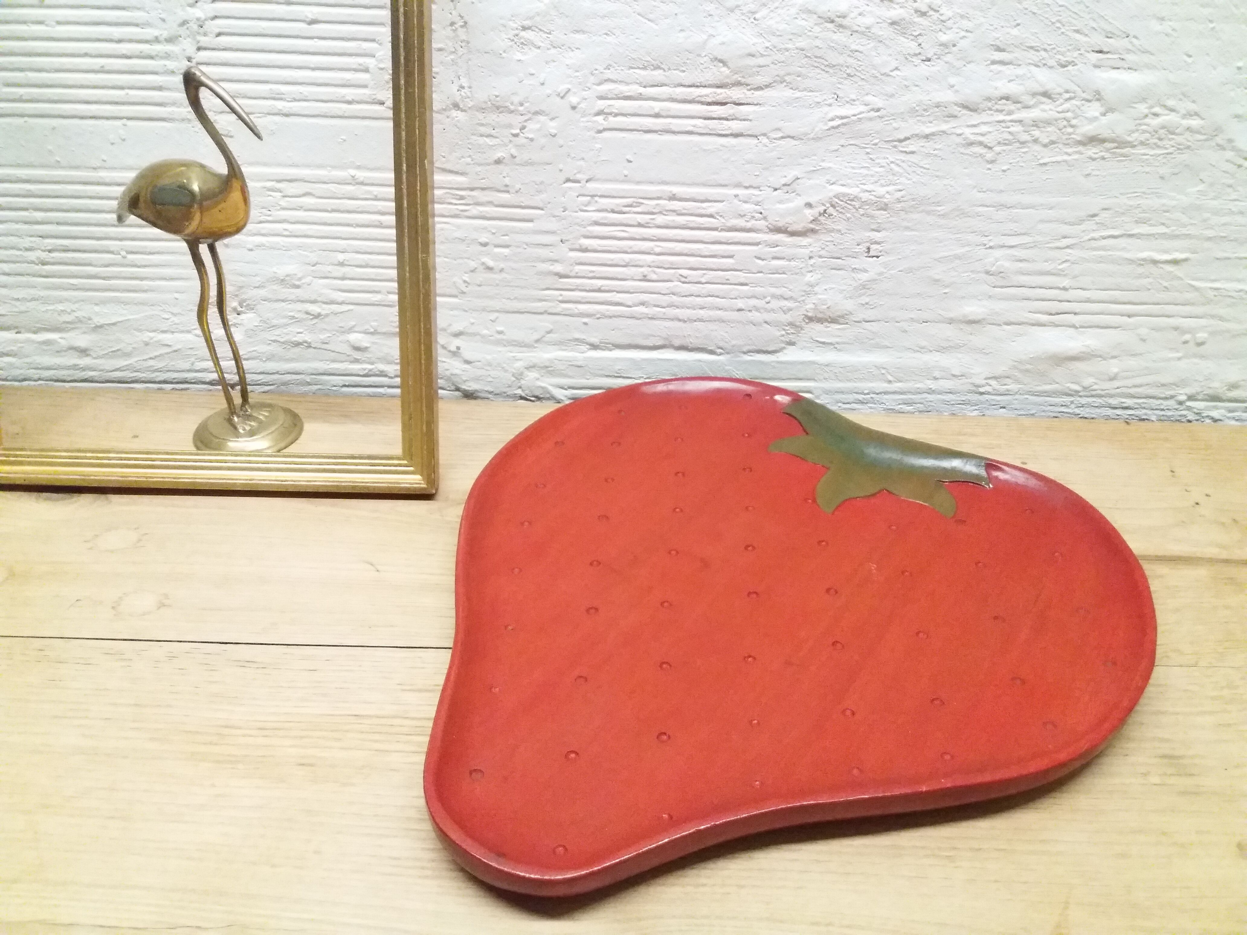 Plateau bois fraise