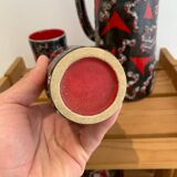 Vintage Ceramic Fat Lava Glass Pitcher