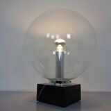 Large Glass Globe & Marble Table Lamp from Erco, 1960s