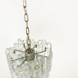 Ice crystal pendant light by Kalmar, 1960s