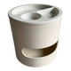 Kartell cream plastic side table with removable compartmented top and storage, 1970s Italian design