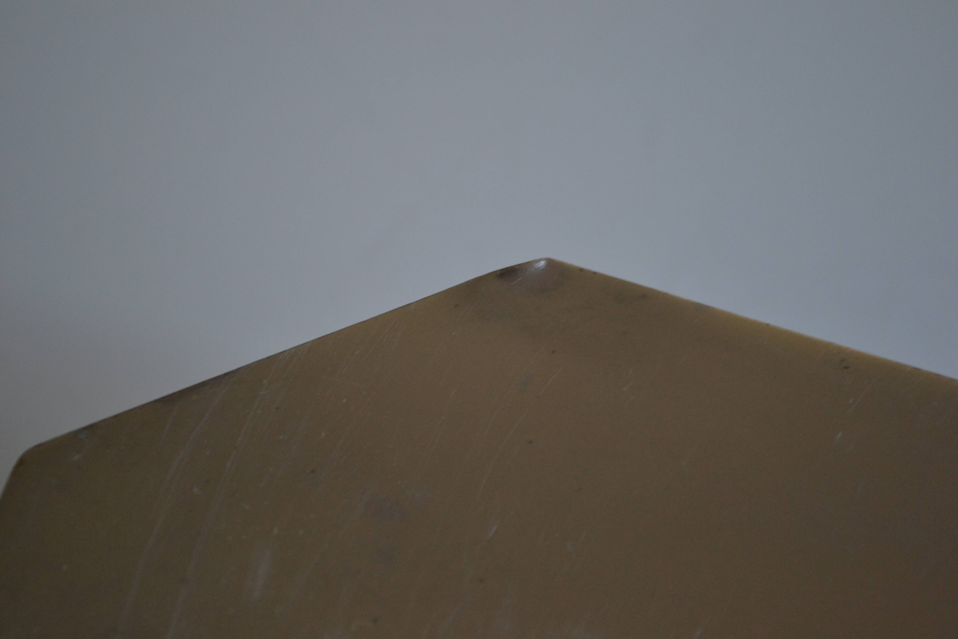 Art Deco serving dish in chrome metal with ebony handles.