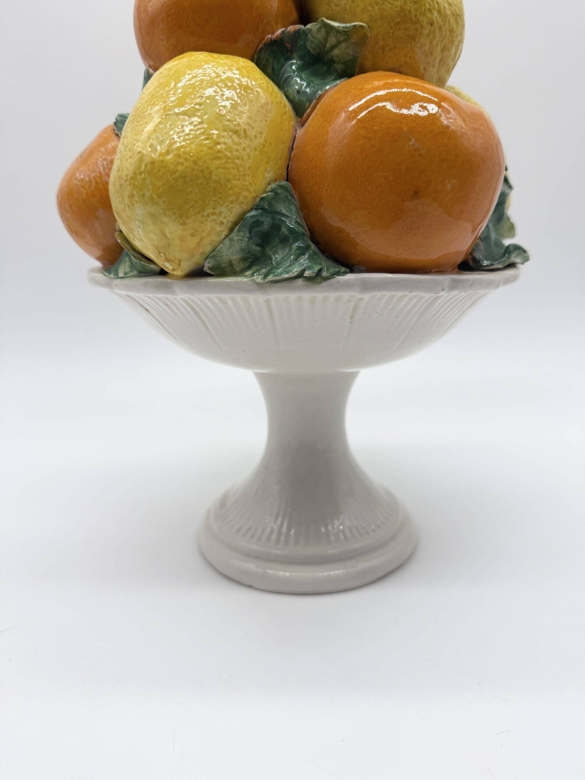 Majolica centrepiece – "Citrus Basket", Italy 1960s