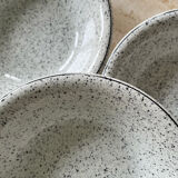 5 hollow plates in hand-speckled Italian ceramic