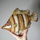 Vintage ceramic wall fish in glazed handmade style, 1970s-1980s.