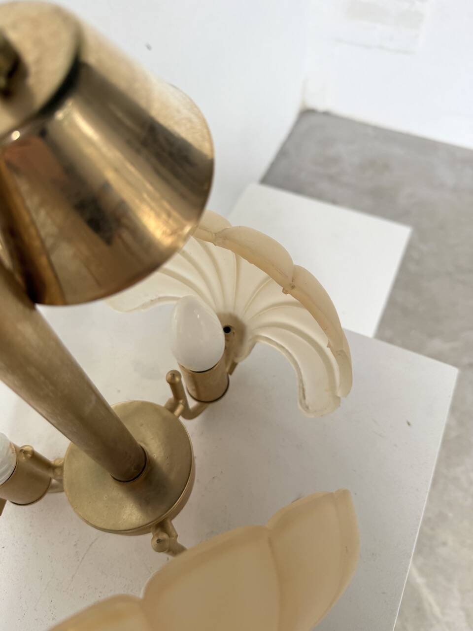 Shell and brass chandelier from the 70s