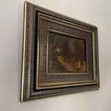 Tableau XIXème huile sur carton signé A . Vincent
