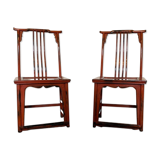 Pair of Chinese chairs, lacquered red, twentieth century