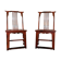 Pair of Chinese chairs, lacquered red, twentieth century