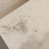 Pair of vintage nesting coffee tables in white marble from the 1970s.