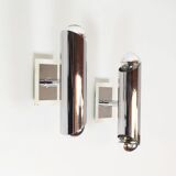 Set of chrome wall lamps in the style of Sciolari