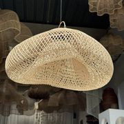 Suspension or rattan lampshade in the shape of a cloud or flattened bubble D60 H35