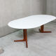 Round danish teak & white dining table, 1960s