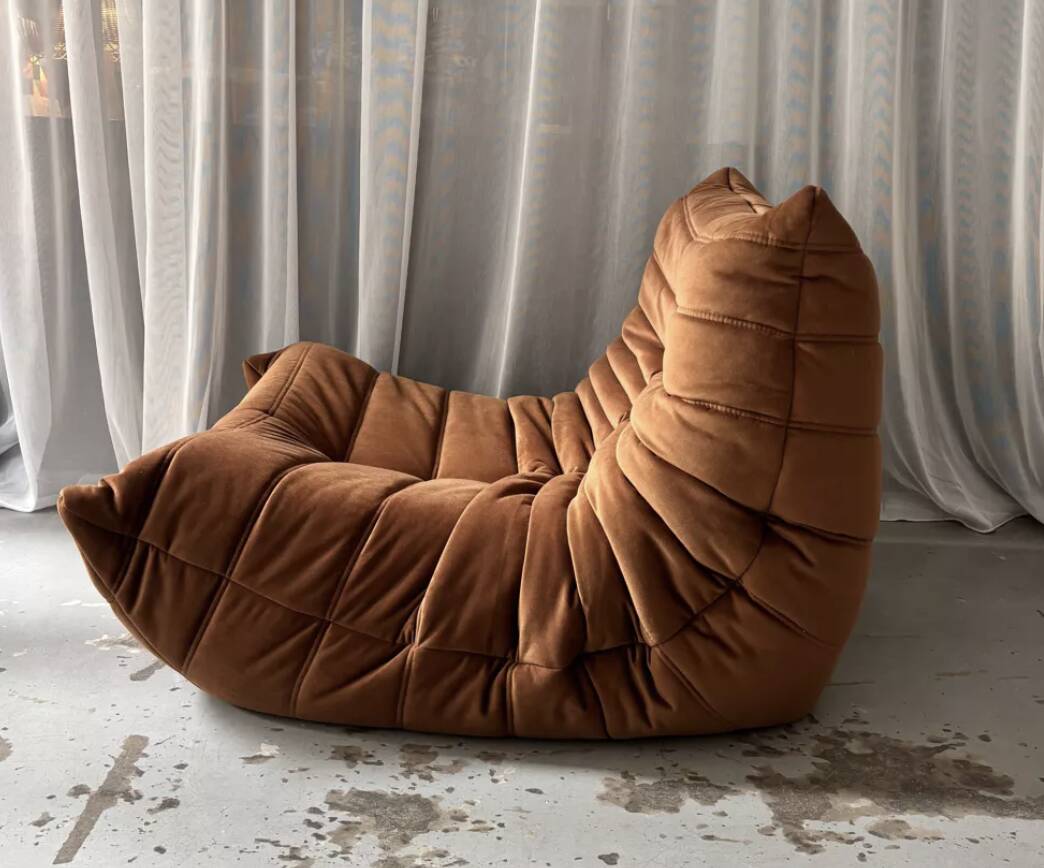 Brown Togo armchair by Michel Ducaroy