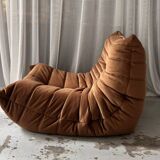 Brown Togo armchair by Michel Ducaroy