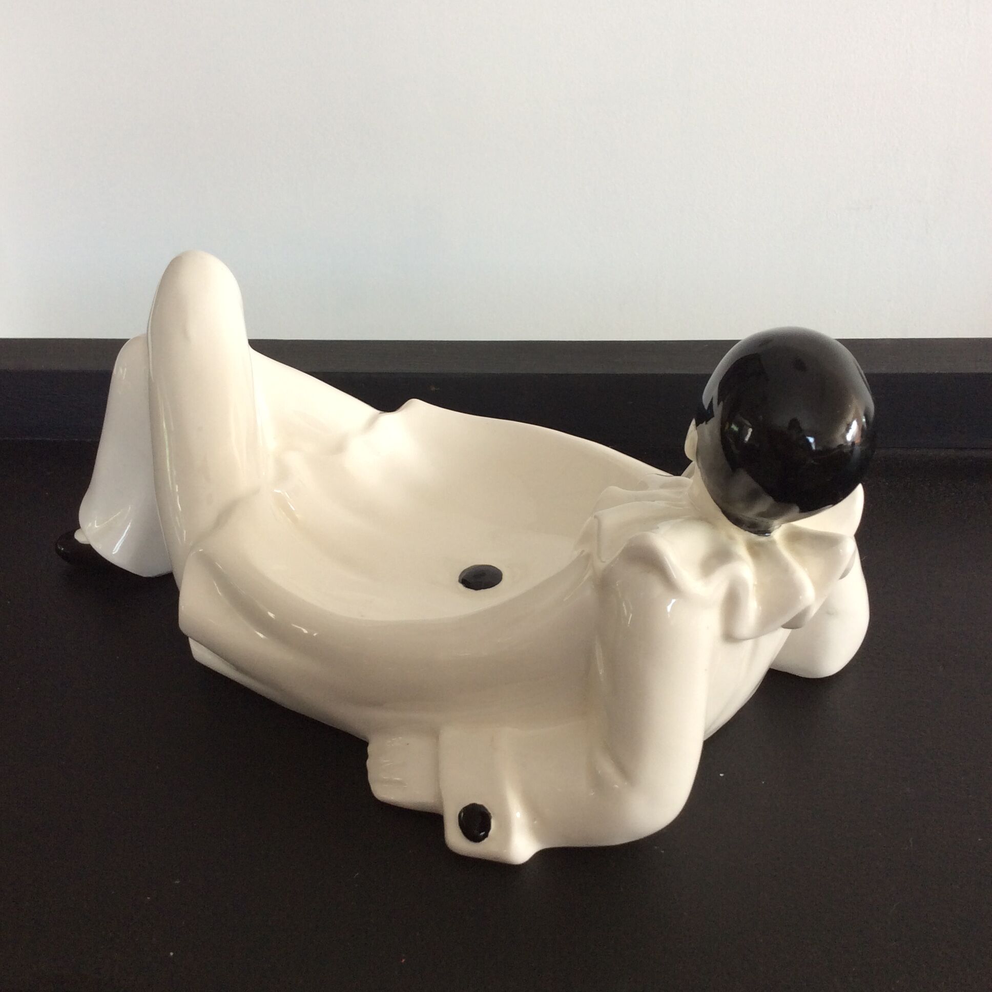 Empty vintage pocket Pierrot porcelain