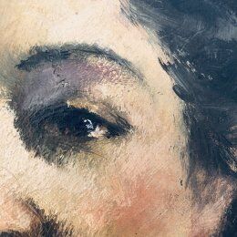 Portrait painting of a woman in the 40s