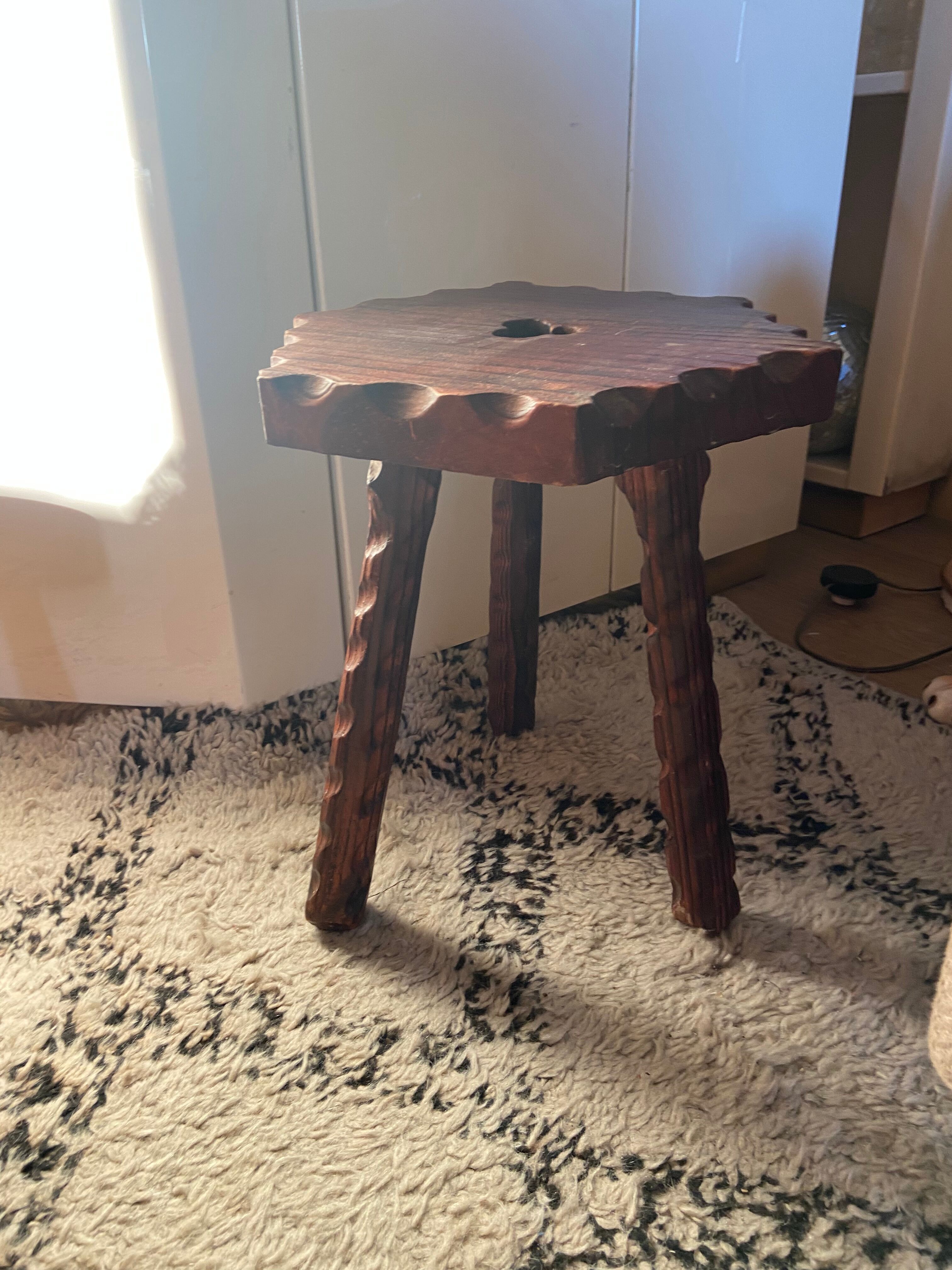 Vintage oak farmhouse stool