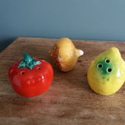 salière poivrier en barbotine tomate oignon citron