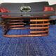 Grande table basse bambou verre fumé année 60