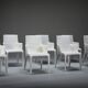 Gio dining chairs in ecru leather by Walter Knoll, Germany, 2000s, set of 8