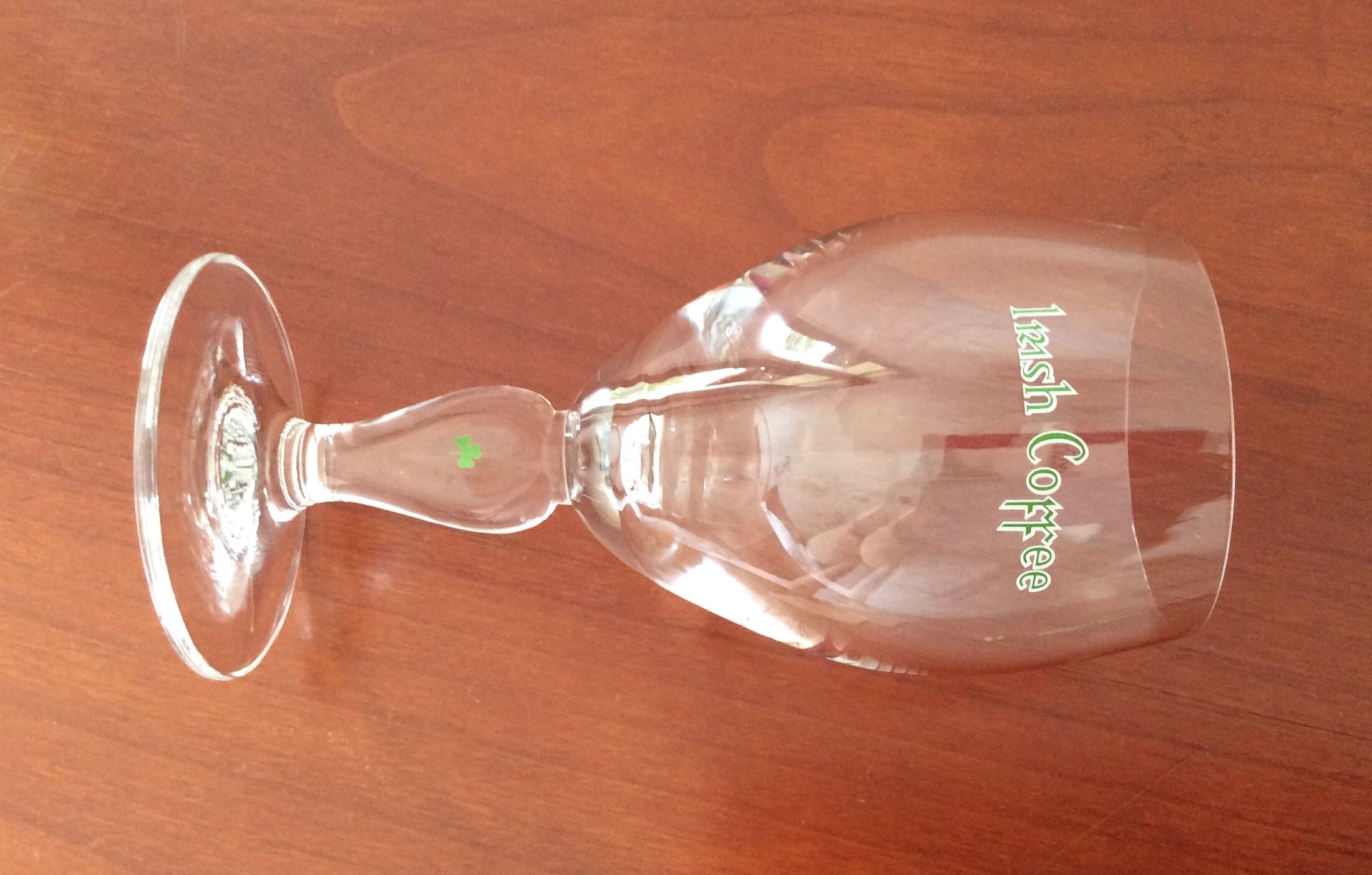 Set of 6 glasses on foot serographed "Irish Coffee"