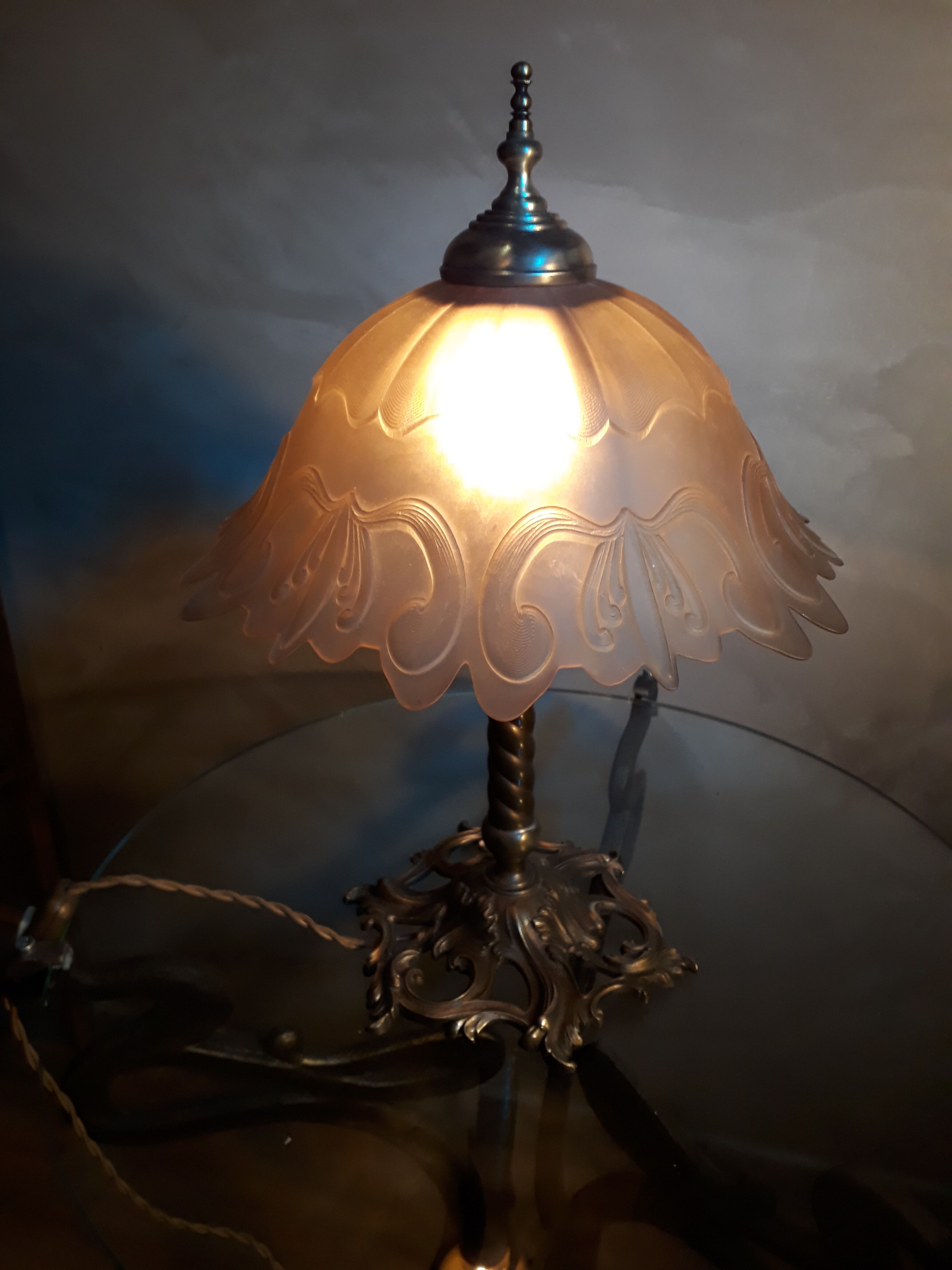 Lampe bronze et laiton art nouveau 1900 a 30s
