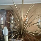 Magnificent vintage chandelier in gold-tone metal, 12 bulbs