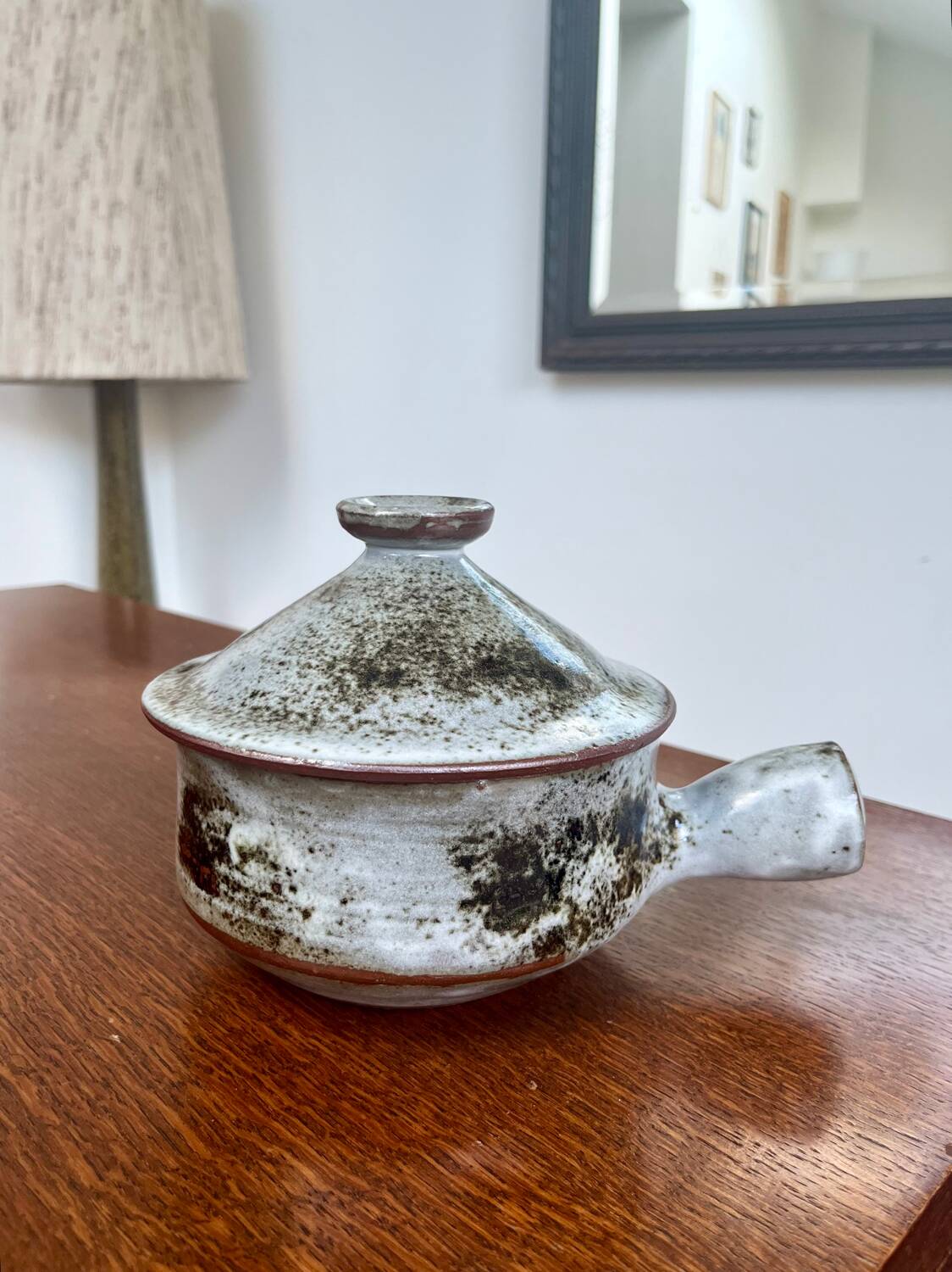 Signed glazed stoneware pot