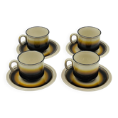 Lot de 4 tasses et sous-tasses Islande - Boch Belgium