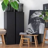 Vintage handmade teak mini bench - 30 x 16 x H 30 cm