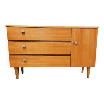 Scandinavian sideboard 3 drawers 1 door 1960 vintage