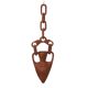 Hanging wooden amphora vase, 70s bohemian decor.