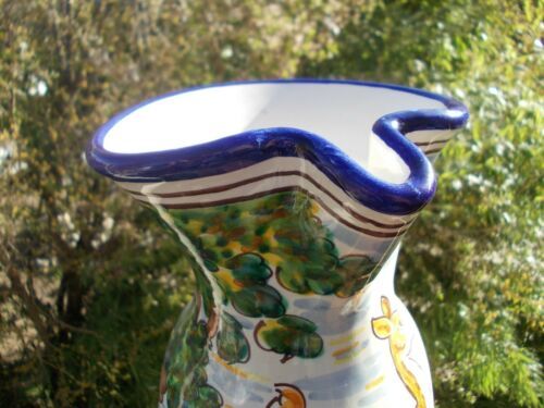 Ceramic Talavera pitcher hand-painted décor