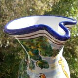 Ceramic Talavera pitcher hand-painted décor
