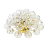 Superb Sputnik ceiling light with snowball glass by Doria, Germany, 1970s.