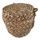 70s woven pouf footstool