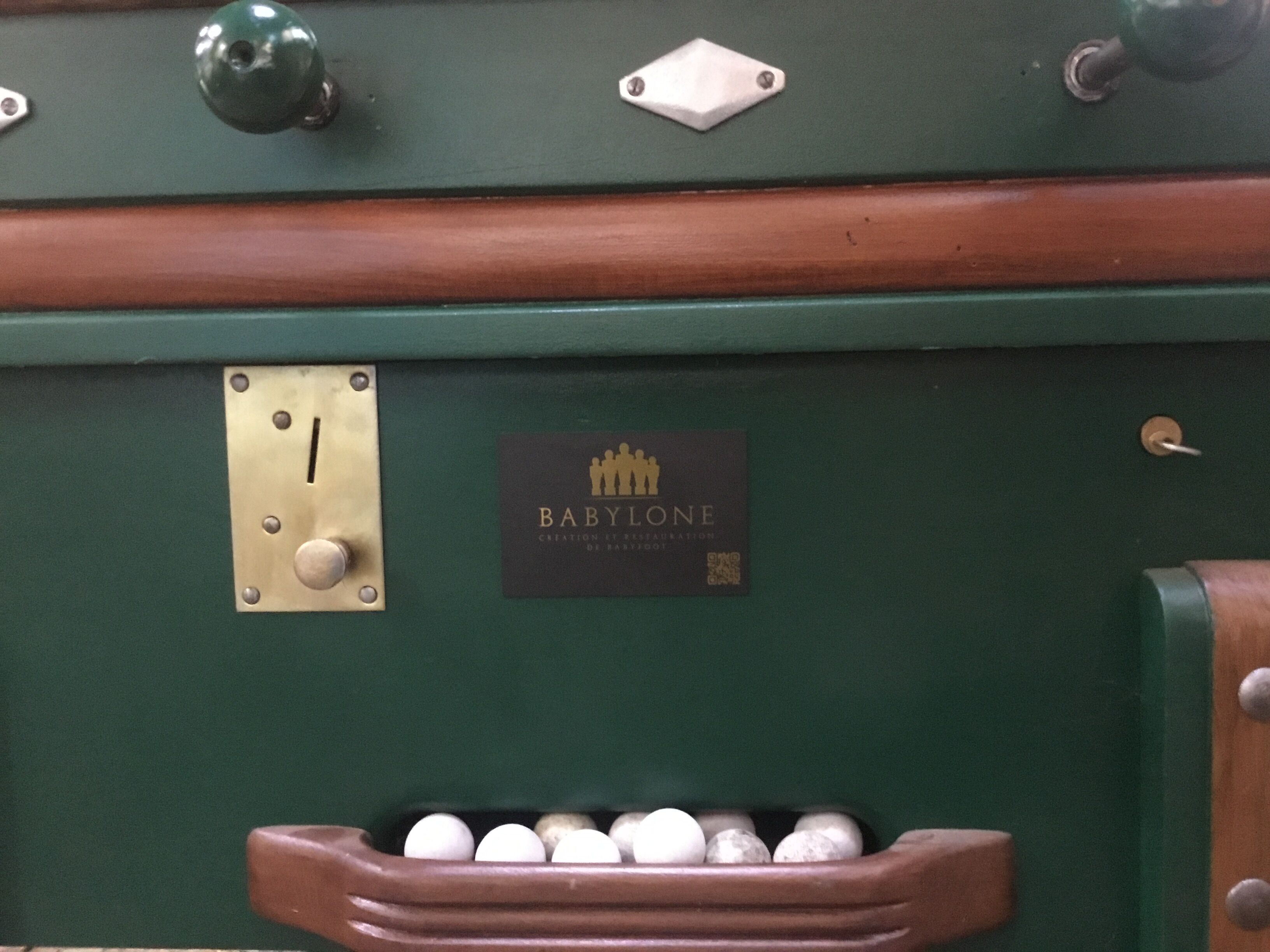 Bussoz Champion table football in oak completely restored by Babylon