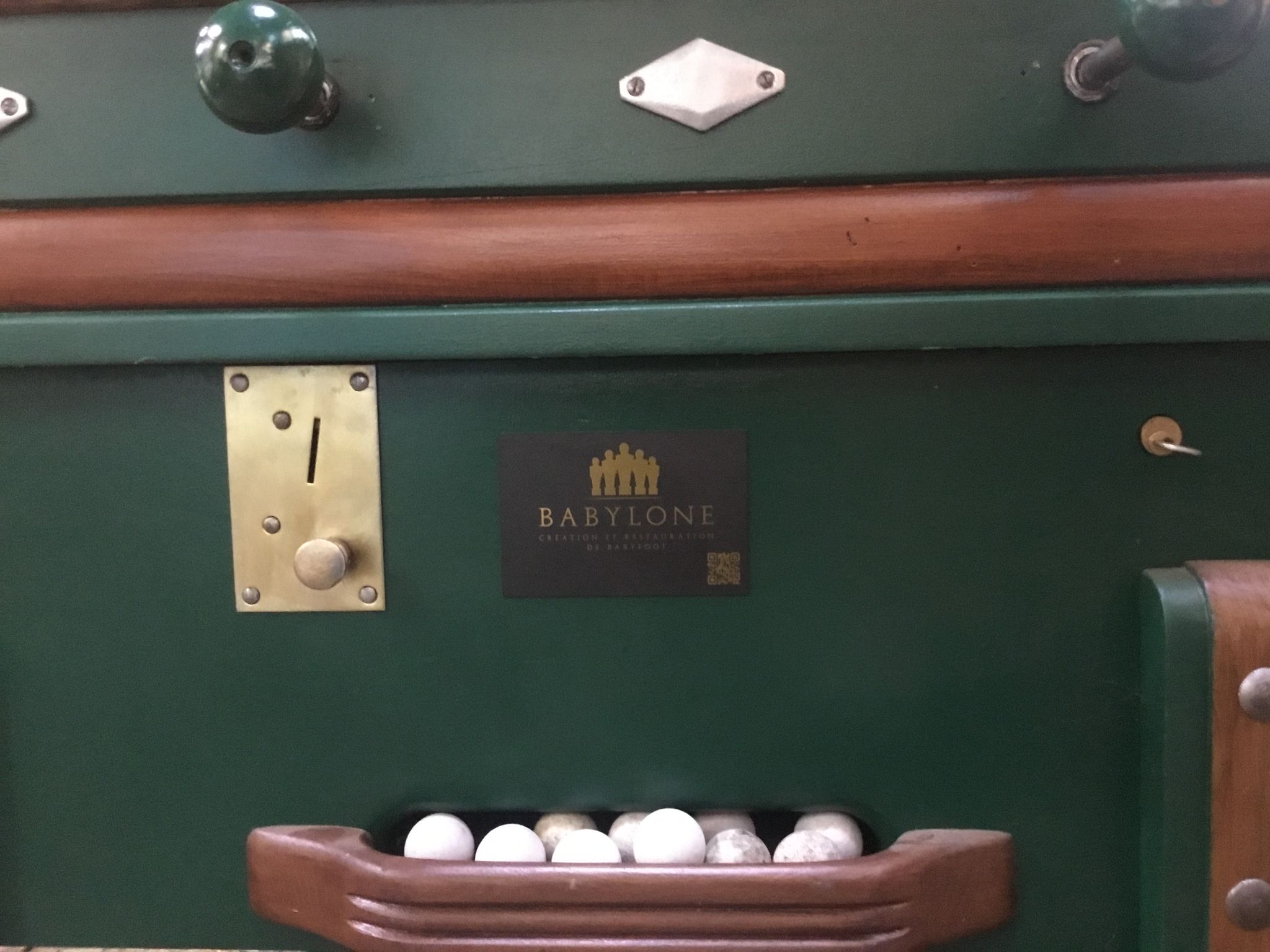 Bussoz Champion table football in oak completely restored by Babylon