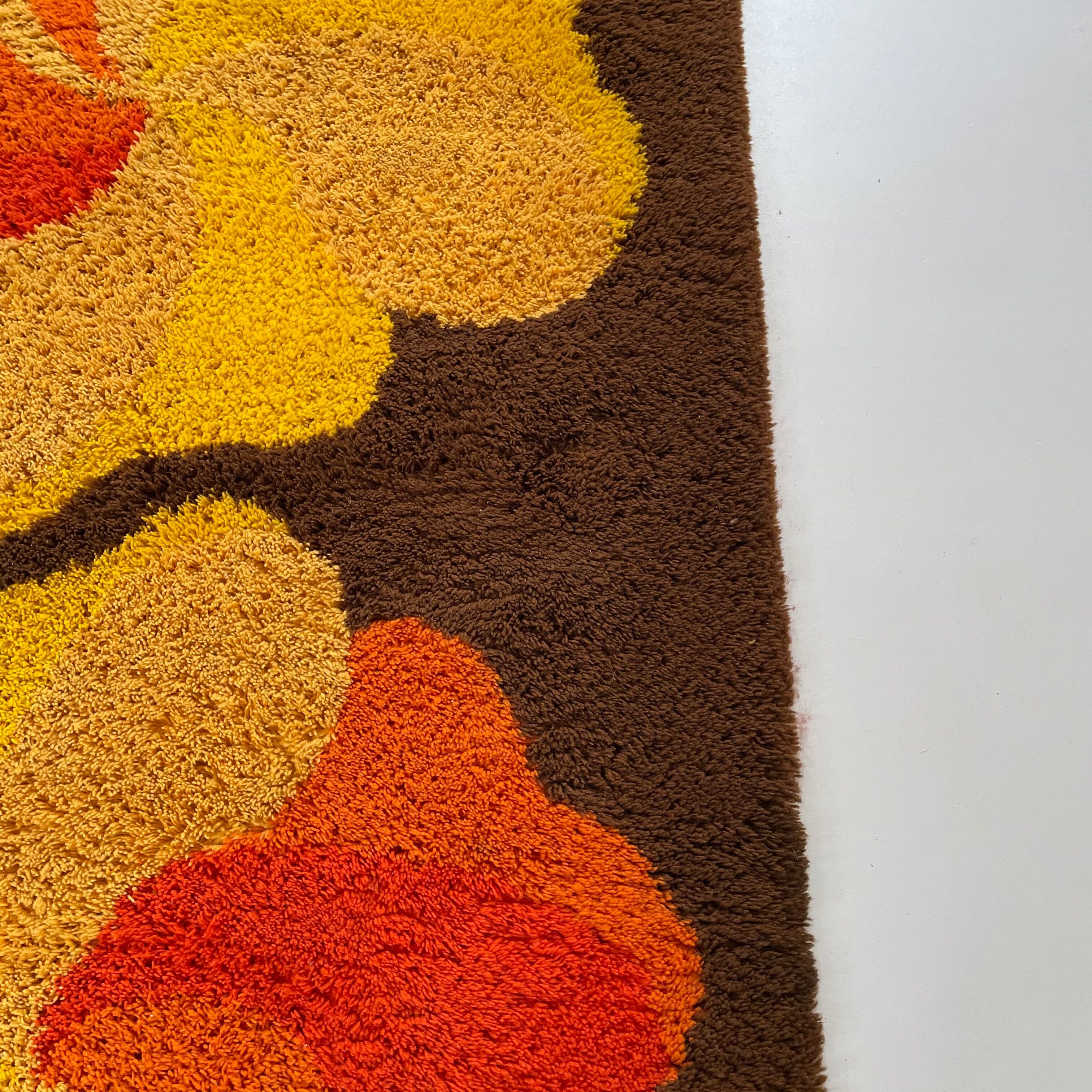 Multi-color vintage 1970s modernist high pile panton style rug, germany, 1970s