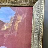 Vintage Gold colored Metal Picture Frame Large size 27 cm x 21 cm Convex glass