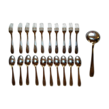 Ensemble 20 couverts et une louche en métal argenté